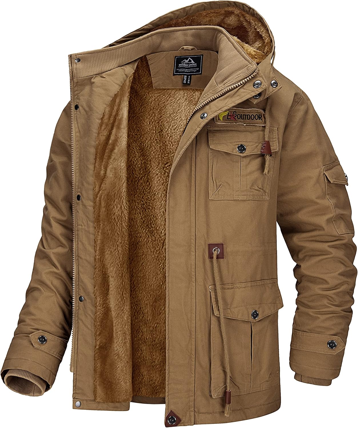 Buy Men's Cargo Jacket Winter Warm Coats Fleece Lined