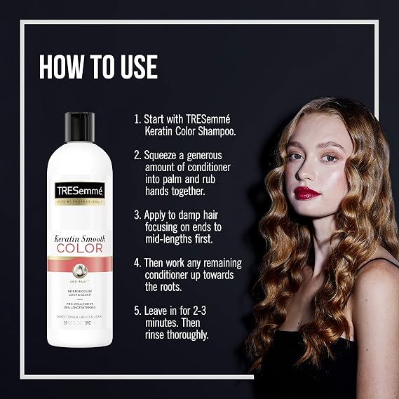 TRESemme Conditioner for Color Treated Hair Keratin Smooth Color that Prolongs Color and Extends the Time Between Coloring 20 oz