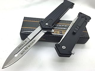 Tac Force Folding Knife with Steel Blade Black Aluminum Handle, 4.5-inches