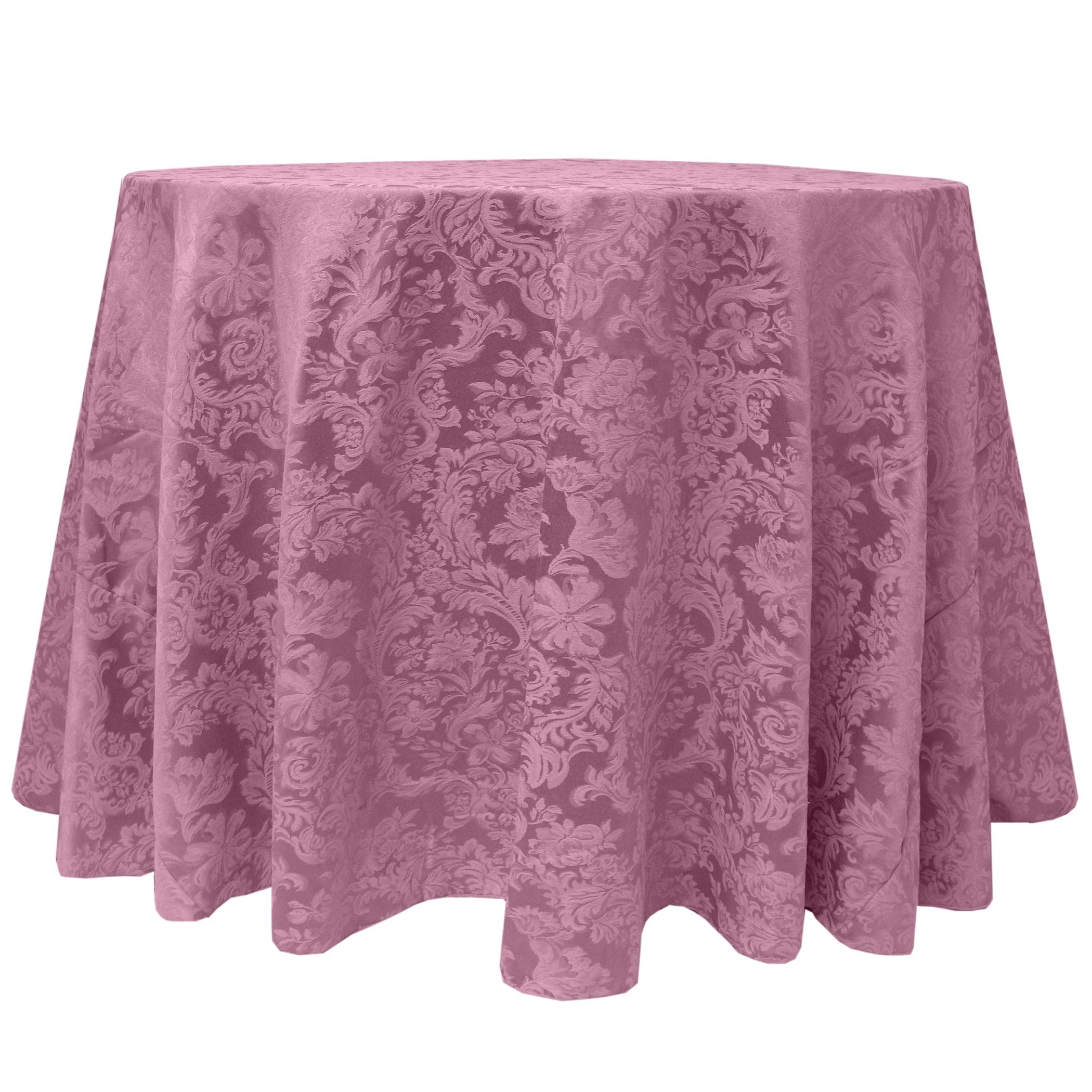Ultimate Textile -3 Pack- Miranda 90-Inch Round Damask Tablecloth - Jacquard Weave, English Rose Pin