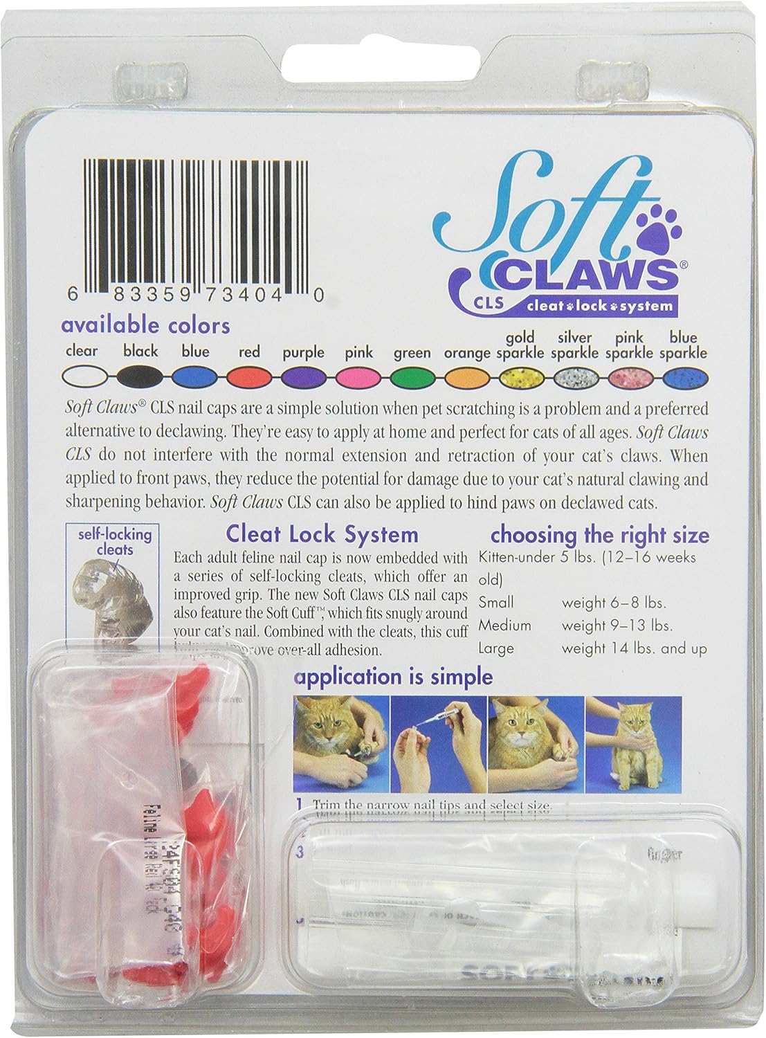 Soft Claws for Cats - CLS (Cleat Lock System), Size Small, Color Red : Pet Nail Clippers : Pet Supplies