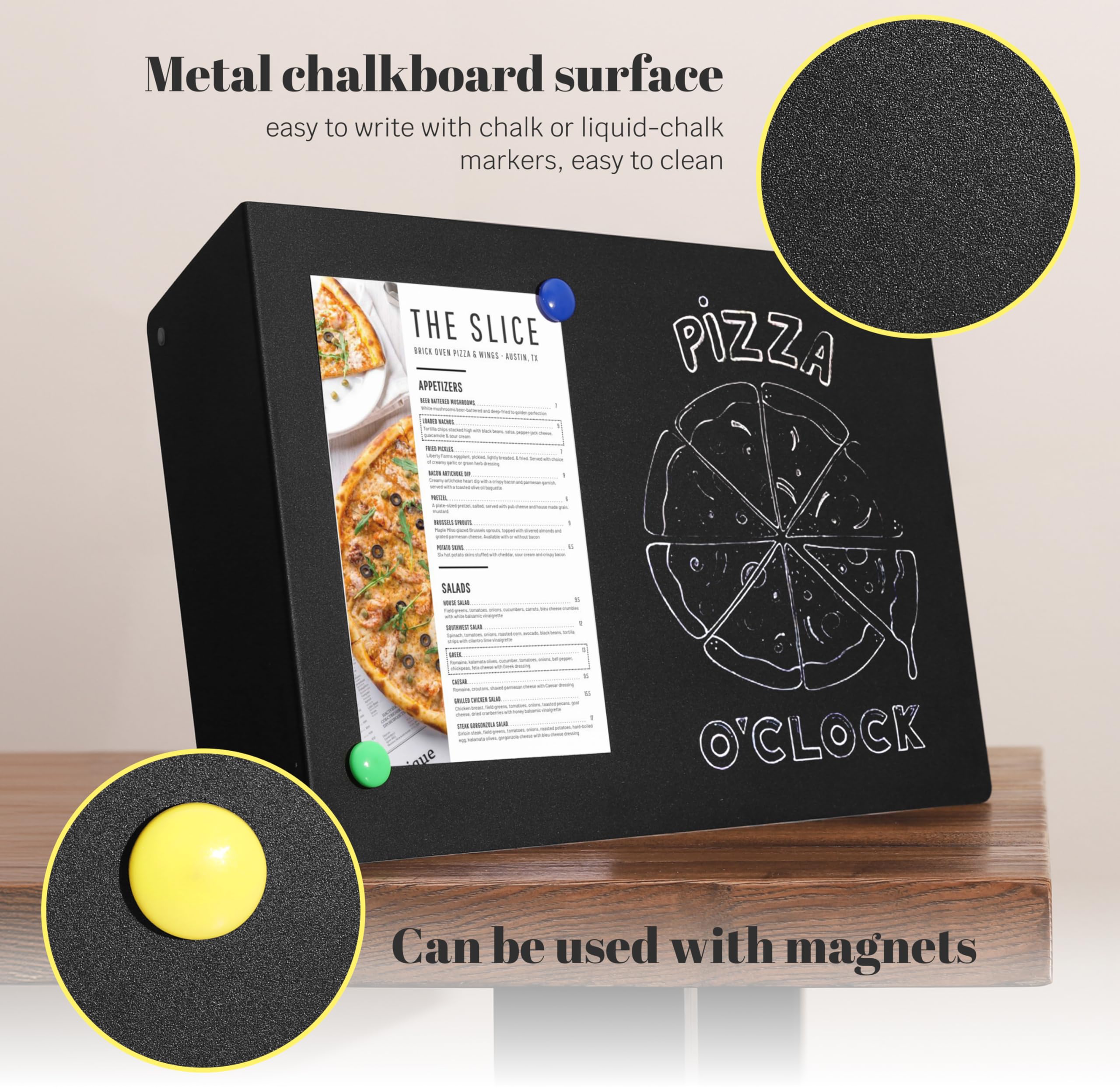Metalowa tablica kredowa 28 x 43 cm – tabliczki z jedzeniem na imprezę w formie bufetu, tablica menu obiadowego do kuchni, tablica kanapkowa, tablica, tabliczki piekarnicze, znak menu barowego, małe