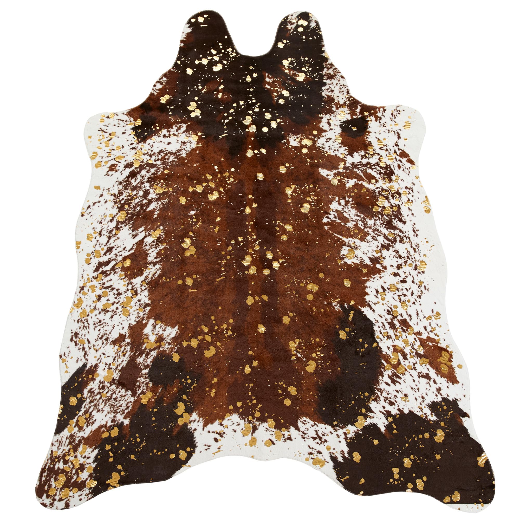 MustMatCow Print Rug for Living Room Decor(4.6ft x 6.6ft) - Faux Cowhide Area Rugs Design - Perfect for Bedroom, Office, or Nursery