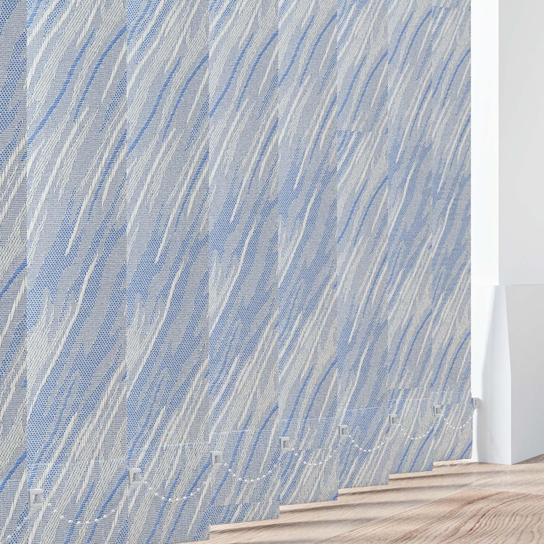 Winzow Pacific Sky Made To Measure Vertical Blinds Slats - Fabric 89Mm(3.5") Wide Louvres - Perfect Replacement Slats For Windows & Conservatory Blinds With Weights And Chains - Colour Options (Pacific Sky)