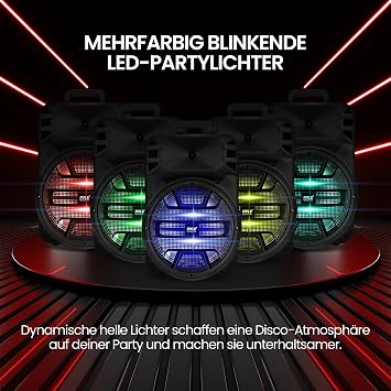 Pyle Music Box Bluetooth Speaker Karaoke - Karaoke Machine Bluetooth Speaker - Music Box Machine 800 W Speaker Boxes with Radio Party Suitable as Music System