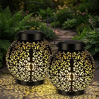 IP44 Waterproof Solar Lantern for Outdoors Pack of 2 Solar Lanterns for [Energy Class G]