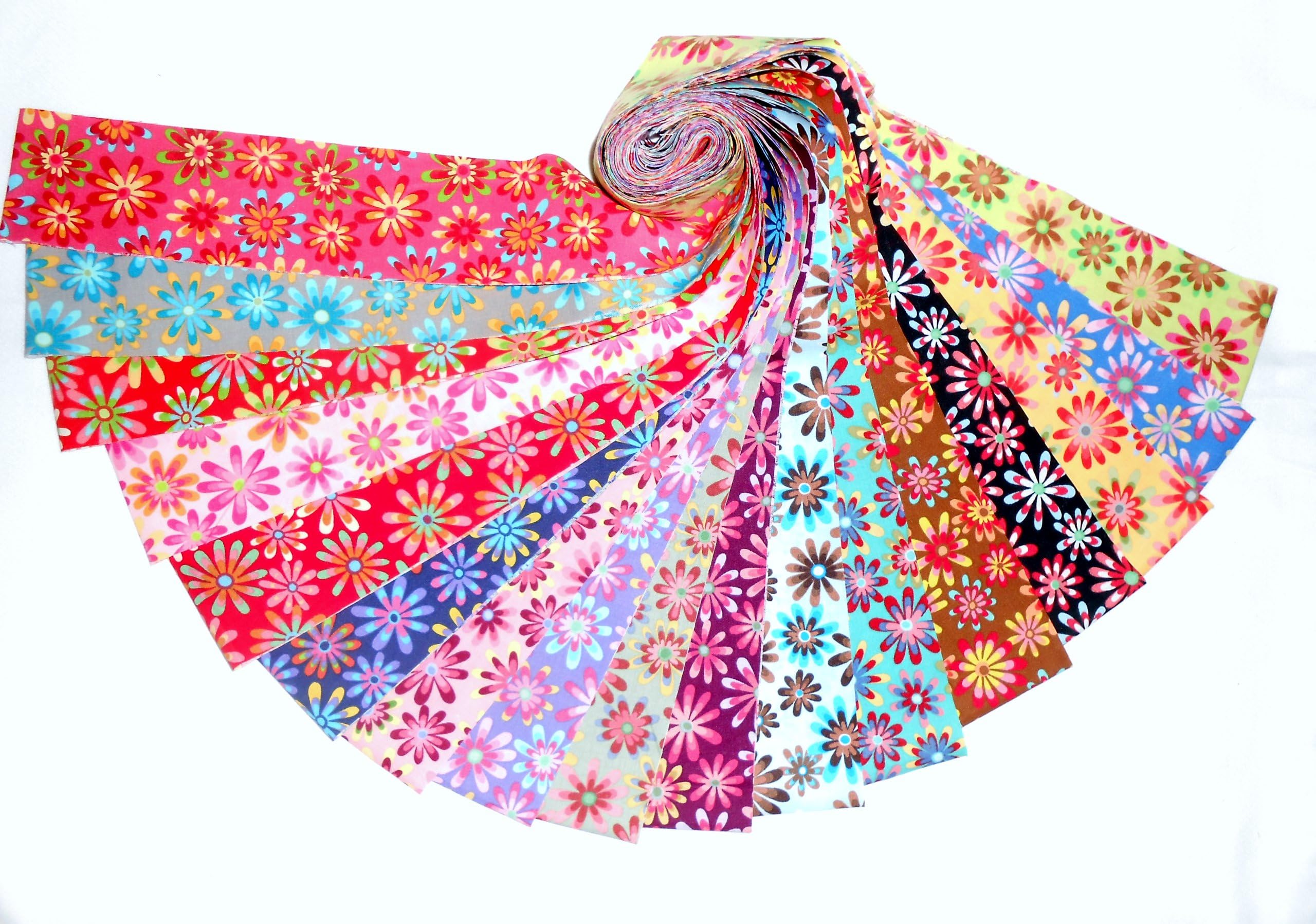 17 2.5" Retro Flower Power Jelly Roll WOF