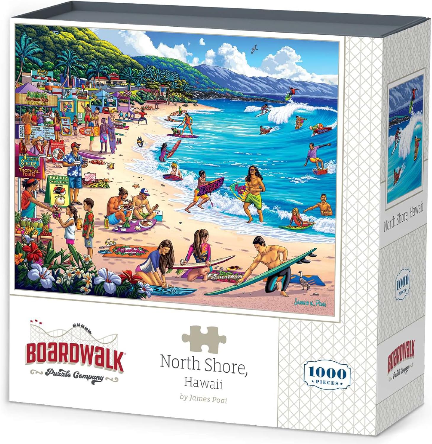 Boardwalk Puzzles North Shore, Hawaii - 1000 Piece Jigsaw Puzzle for Adults, Made in USA