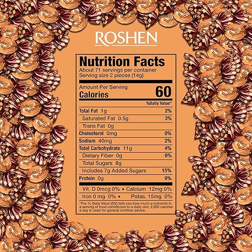 Miniatura 2 de Roshen Caramelo de caramelo tipo café, relleno de leche de café, paquete a granel de 2.2 libras, caramelo suave con extracto de café natural,