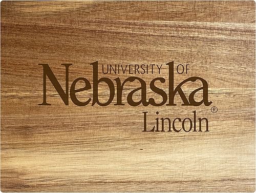 Nebraska Cornhuskers - Tabla de cortar pequeña de madera de acacia grabada de 8 x 6 pulgadas, producto universitario con licencia oficial