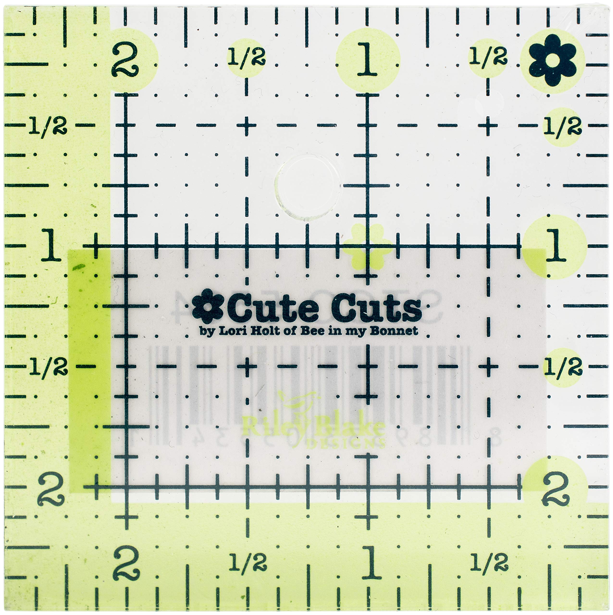 Riley Blake Designs Lori Holt Cute Cut Ruler SQUAR, Green