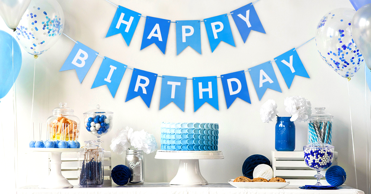 Navy Blue Happy Birthday Banner Garland - 13 Flag Bunting For Boys, Men, Kids 1st Birthday Party Decor - View #9