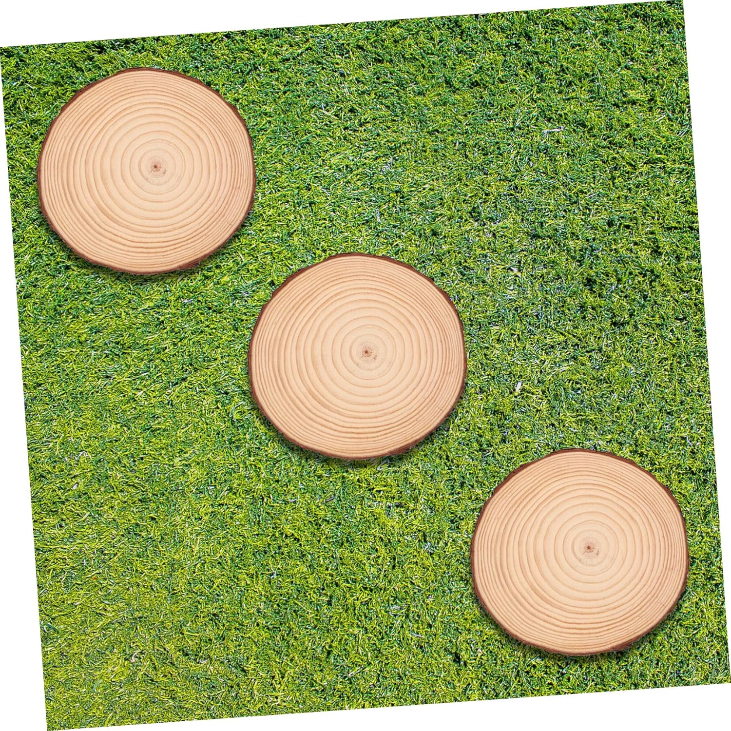 3pcs Garden Stepping Stones Durable Outdoor Walkway 18 Diameter Wood Log Design for Garden Pathway Decor