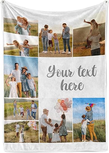 Ships Next Day, Manta personalizada con imagen y texto, impresa en Estados Unidos, manta de fotos personalizada con texto (Sherpa 60 x 80 pulgadas)