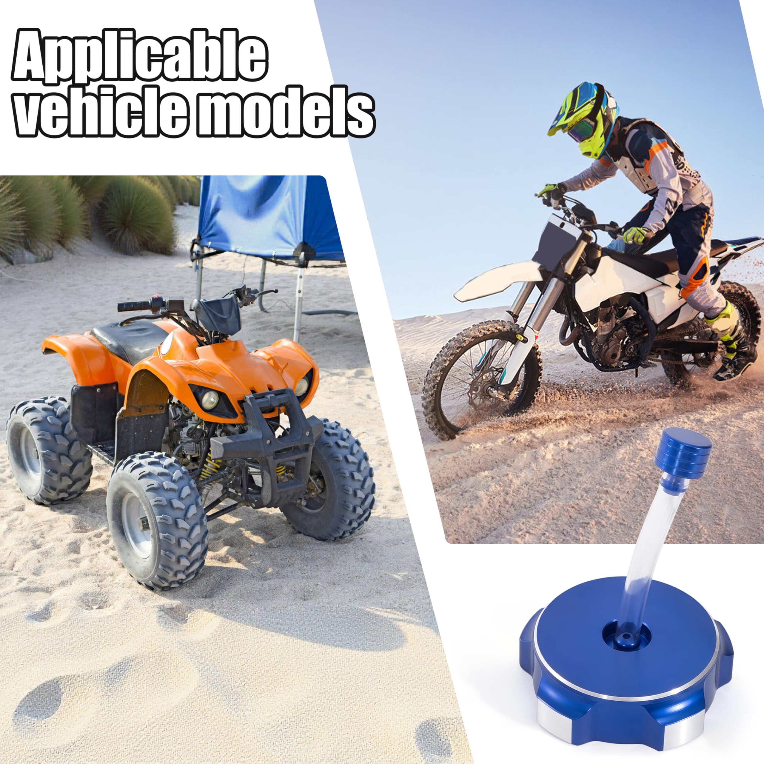 Tunejoy Tapón De Depósito De Combustible De Aluminio 49 Mm Para Moto, Dirt Bike, ATV Y Quad - Negro, Fácil Instalación