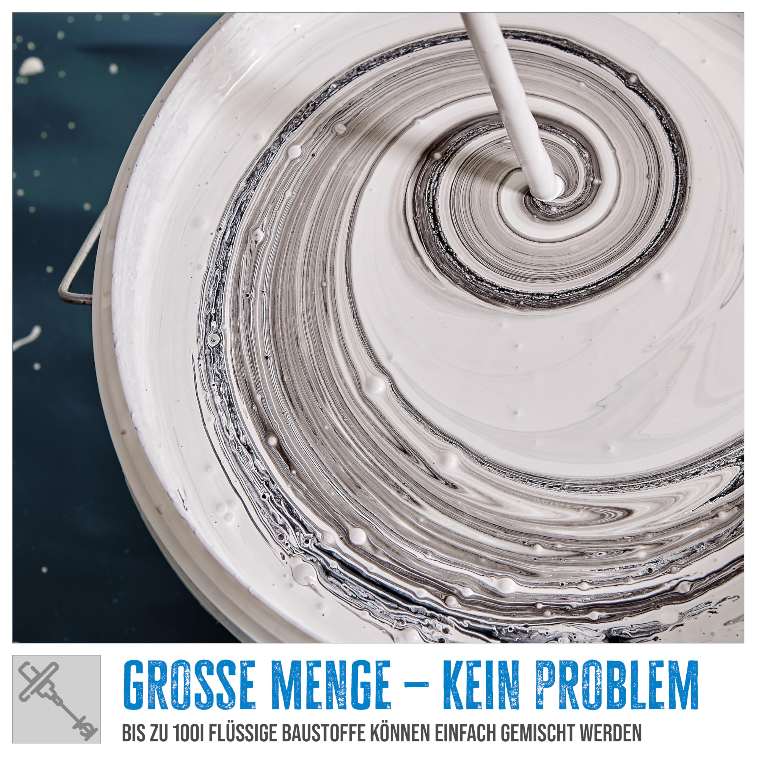 Güde Rührwerk GRW 1811.1 TWIN (1800 W, 2-Gang-Getriebe, 0-460 | 0-620 1/min max. Leerlaufdrehzahl, 100 l max. Mischvolumen, Mischzeitreduzierung bis zu 50%, Soft-Start-Funktion, Metallgetriebegehäuse)