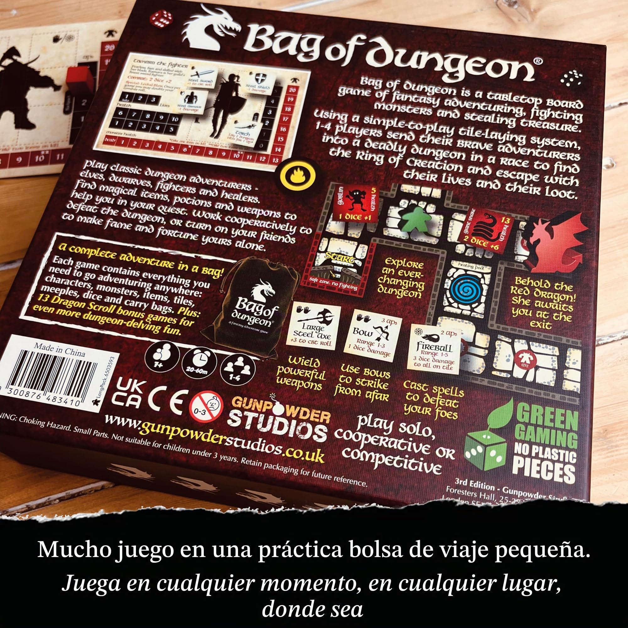 Bag of Dungeon – Fantasy Adventure Board Game for Families & RPG Fans | 1–4 Players, Ages 7+ | Classic Dungeon Crawler | Quick Play, Portable Tabletop RPG with Endless Replayability