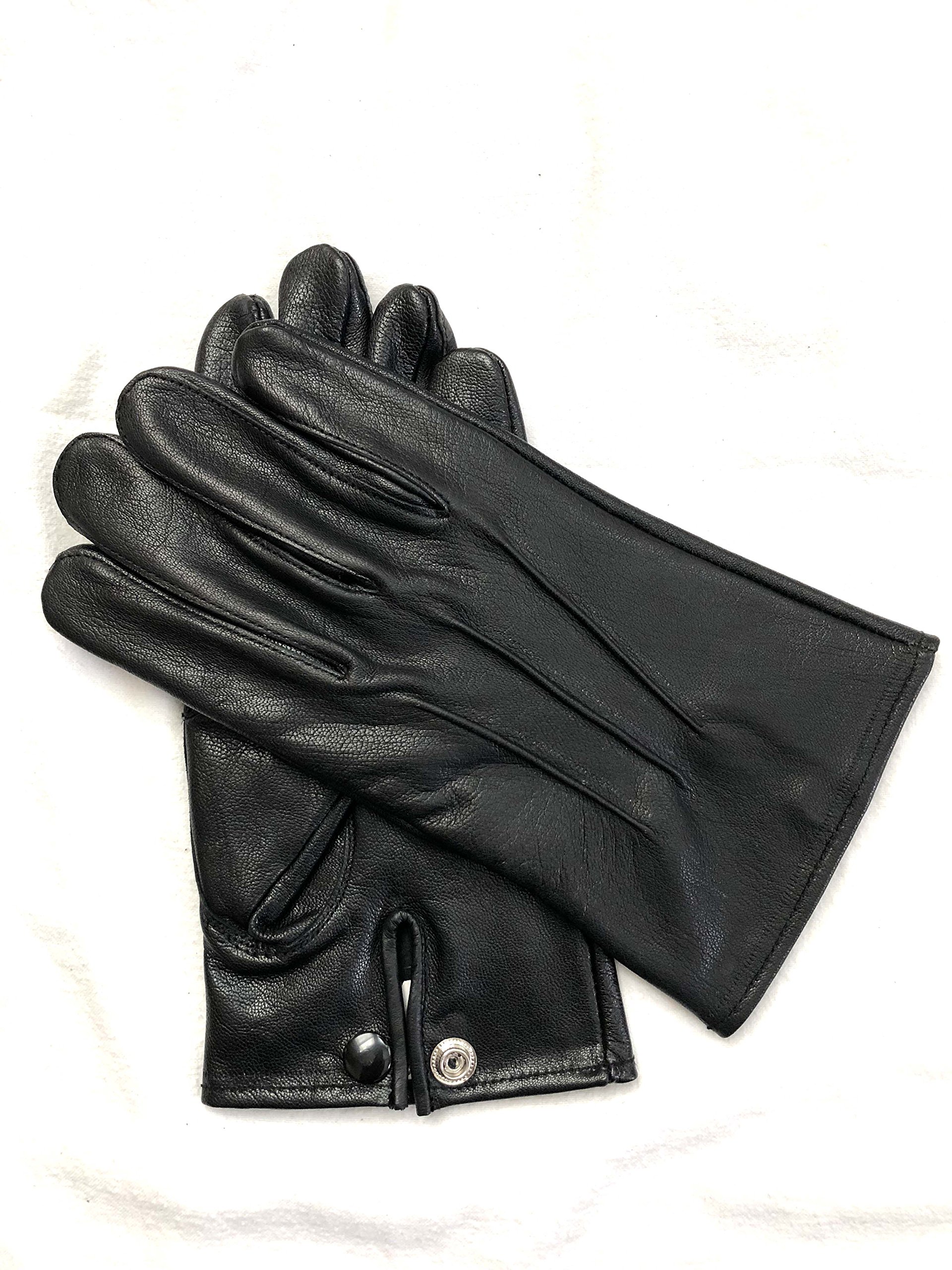 Men's Leather Driving Gloves (Black, Medium)
