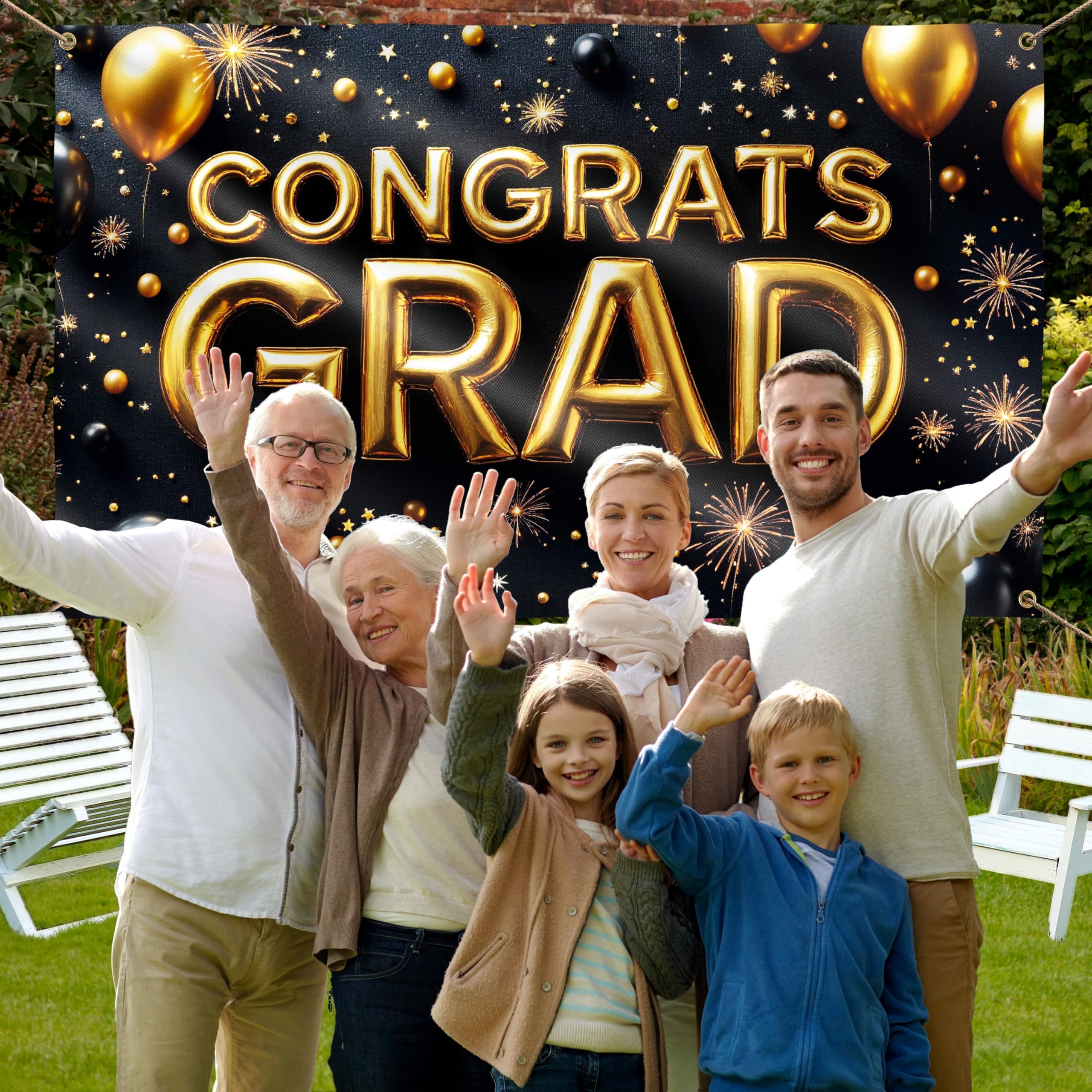 Congrats Grad Banner, Graduation Decorations 5x3ft, Congratulations Banner, Well Done, We Are So Proud of You - Image 4