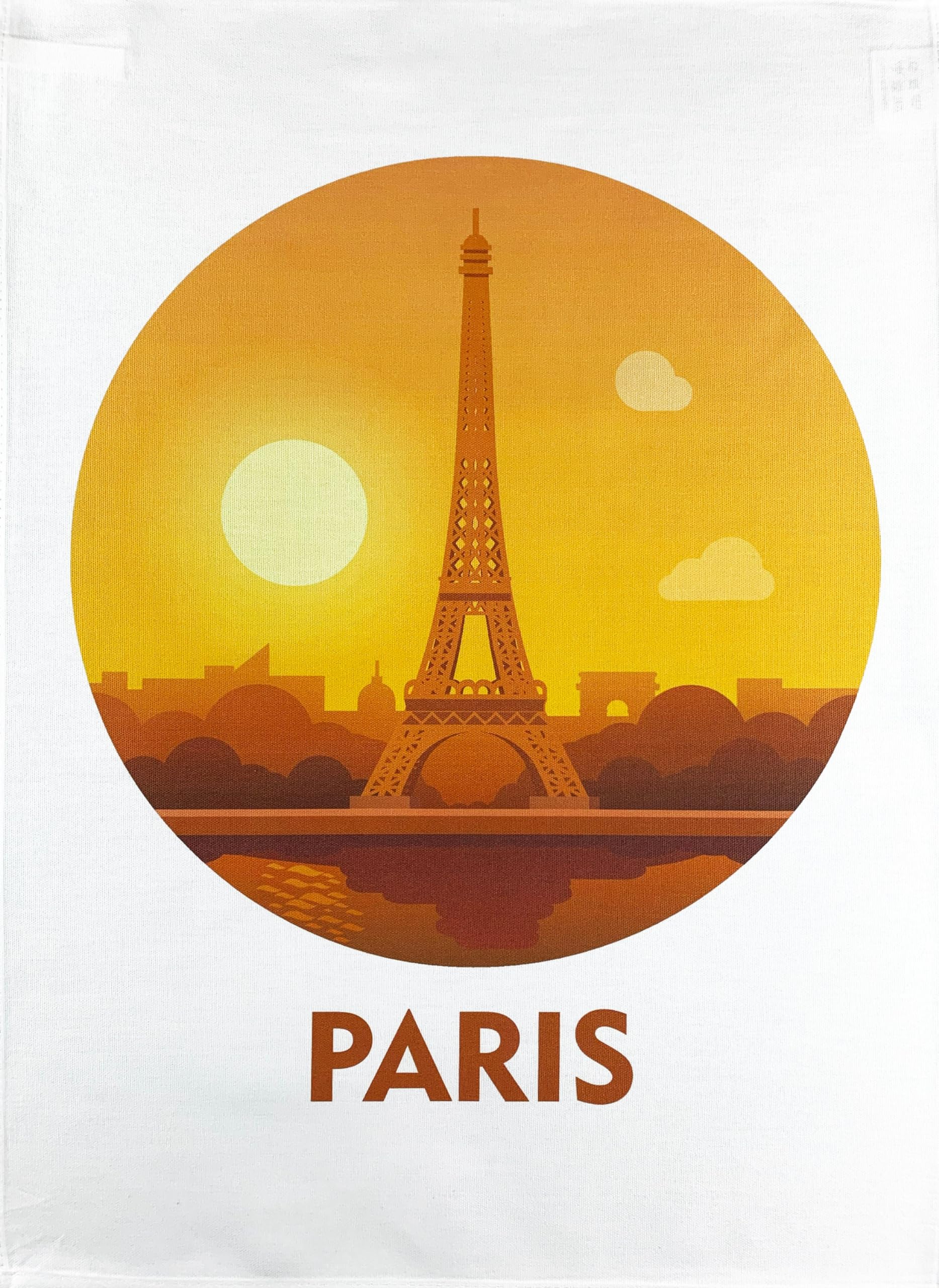 Half a Donkey Paris and The Effiel Tower large cotton tea towel