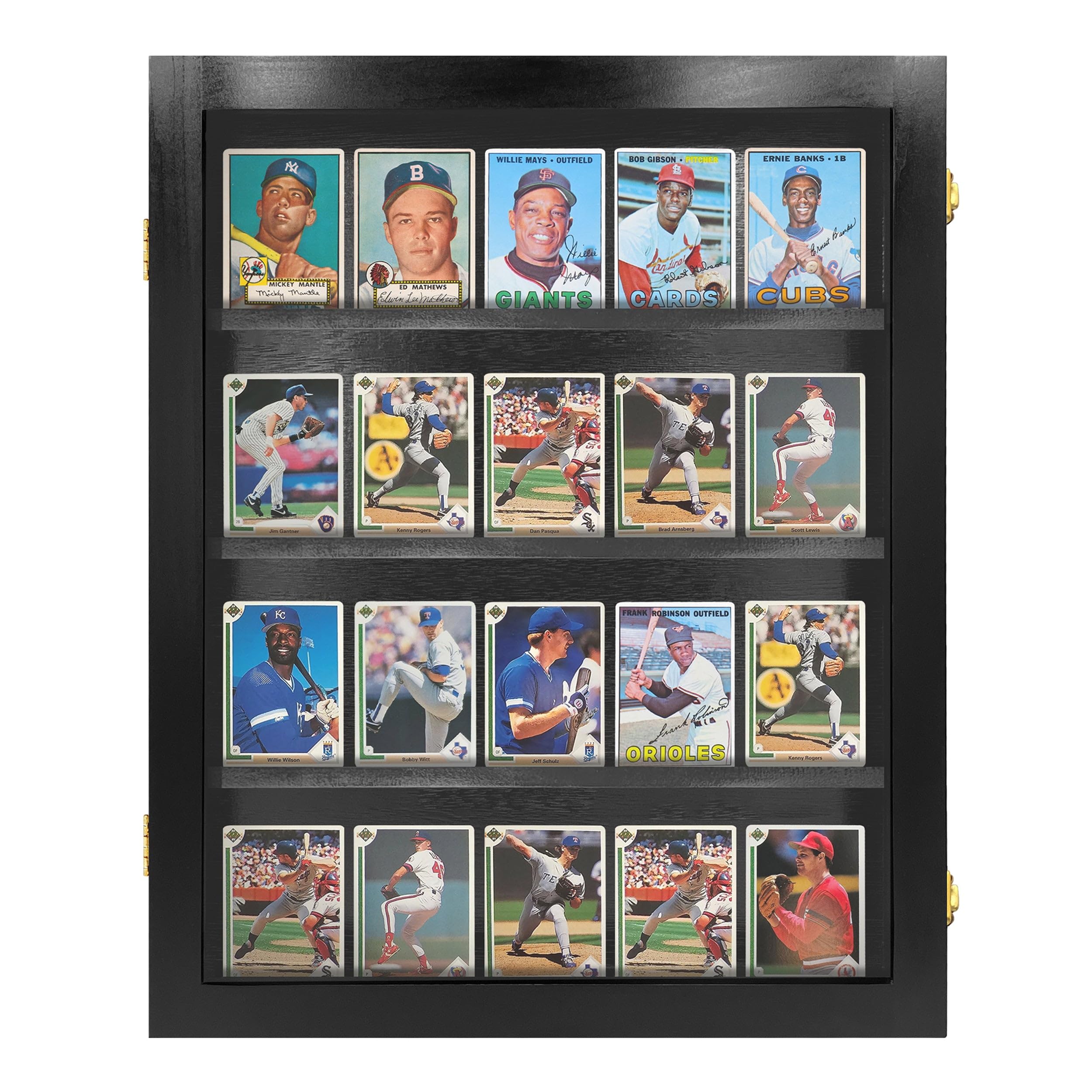 PENNZONIBaseball Card Display Case - Sports Card Display Frame Lockable - 20 Ungraded Cards Case - Trading Card Display
