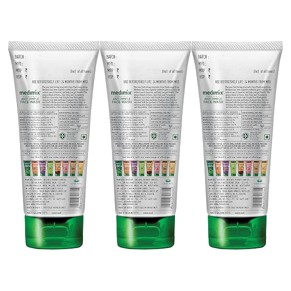 Medimix Ayurvedic Anti Pimple Face Wash, 100ml (Pack of 3)