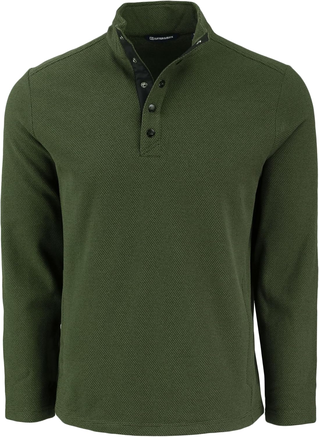 Cutter & Buck Hunts Point Eco Textured Fleece Recycled Mens Snap Pullover, Polished, XXXL