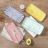 Vista 3 de Selamica Juego de 4 Bandejas Rectangulares de Cerámica para Servir de 12 Pulgadas, BandejasPlatos para Servir para Entretenimiento de Fiestas