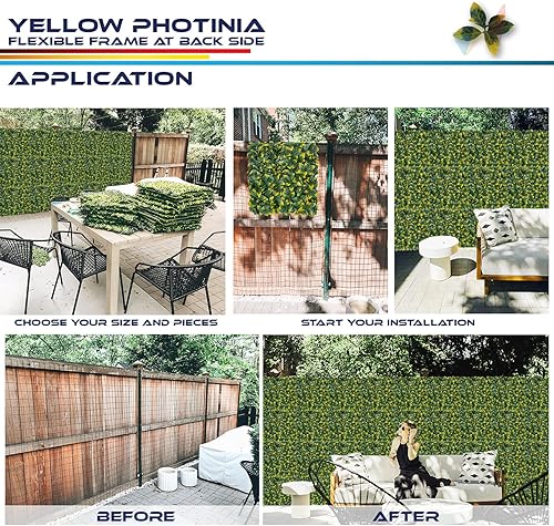 Miniatura 40 de Windscreen4less 6 paneles artificiales de boj de 20 x 20 pulgadas, seto topiario, plantas, hierba, pantalla de privacidad para exteriores, Boj