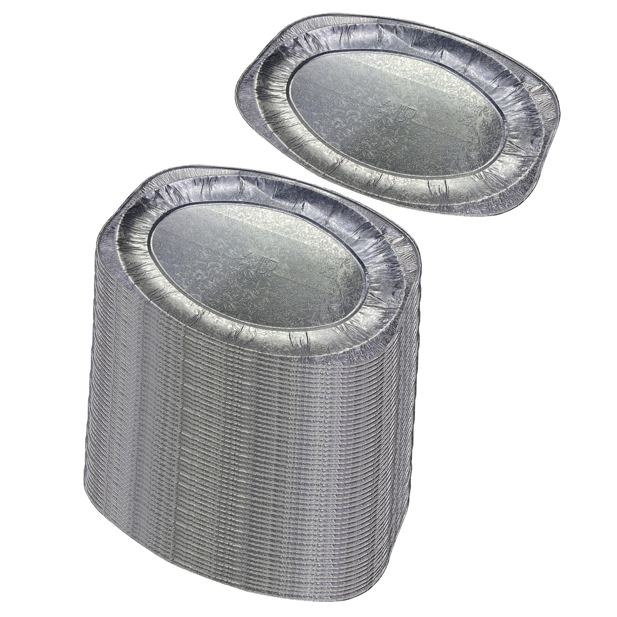 M1SS (Pack of 100)- Large Aluminium Foil Tray Food Container with Lids Square Tin Foil Recyclable Aluminium Disposable Pan Catering for Grilling Bake Roast Oven Safe Home Restaurant (22 Inches)
