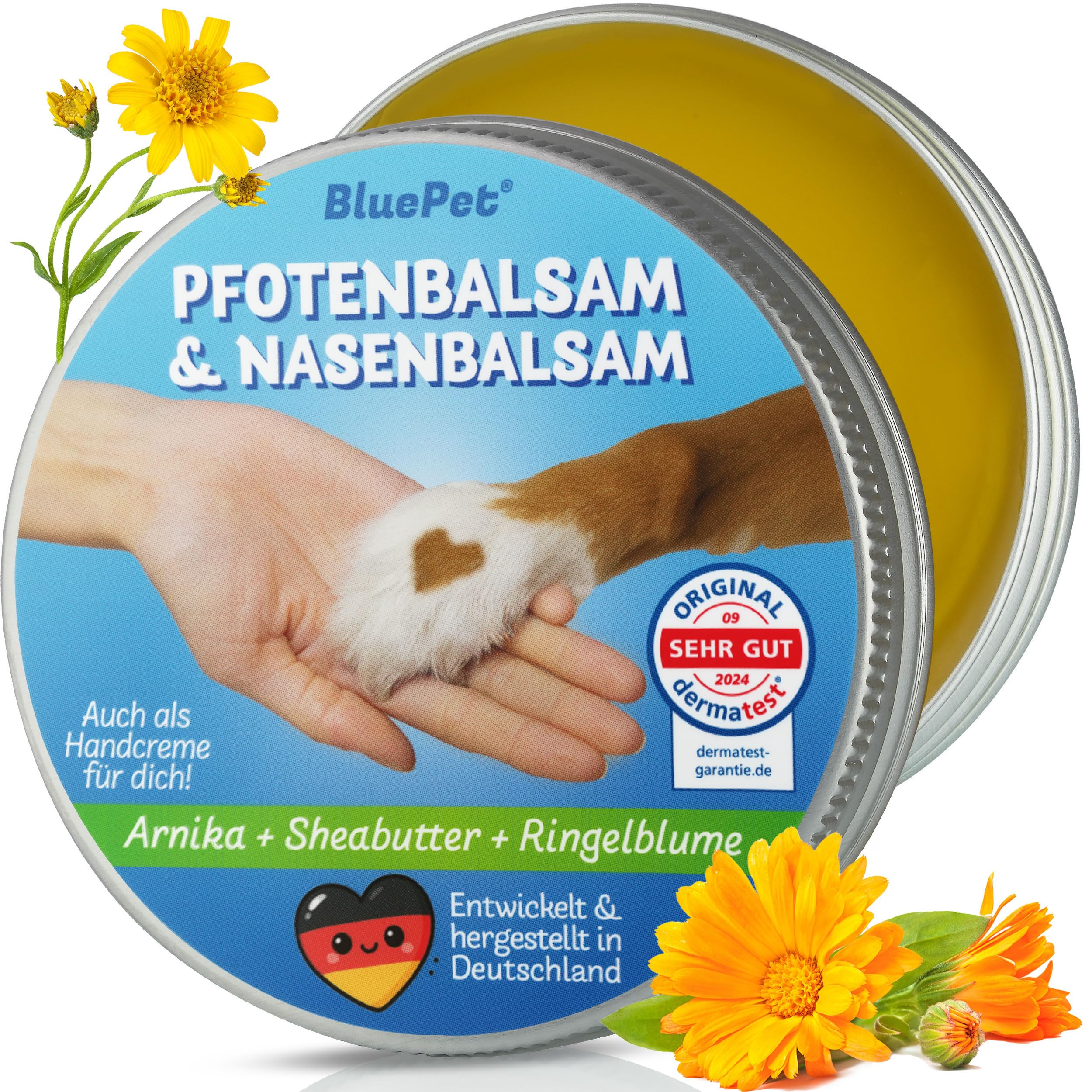 BluePet Pfotenbalsam + Krallenschere für Hunde als Pfotenpflege Hund I Rissige Pfoten & Nasen brauchen Pfotenbalsam I Pflegt, Lindert & Schützt