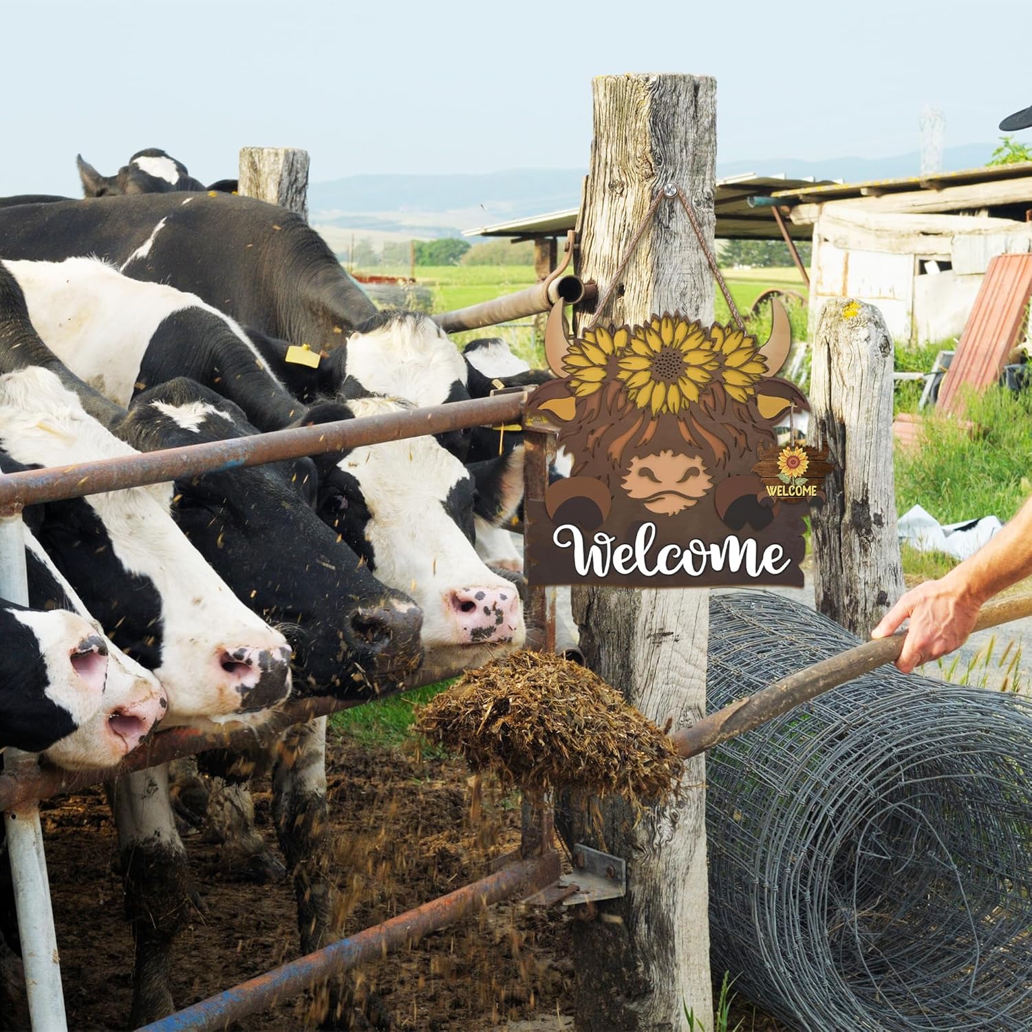 Highland Cow Front Door Decorations - Interchangeable Welcome Sign for Front Door with 15 Set Changeable Icons for Seasons Holiday Thanksgiving Christmas Door Decor - Image 5