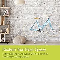 Vista 2 de Delta Cycle Soporte de Poste de Gravedad para Dos Bicicletas Garaje, Estante de Almacenamiento para 2 Bicicletas, No Requiere Perforación, Soporte