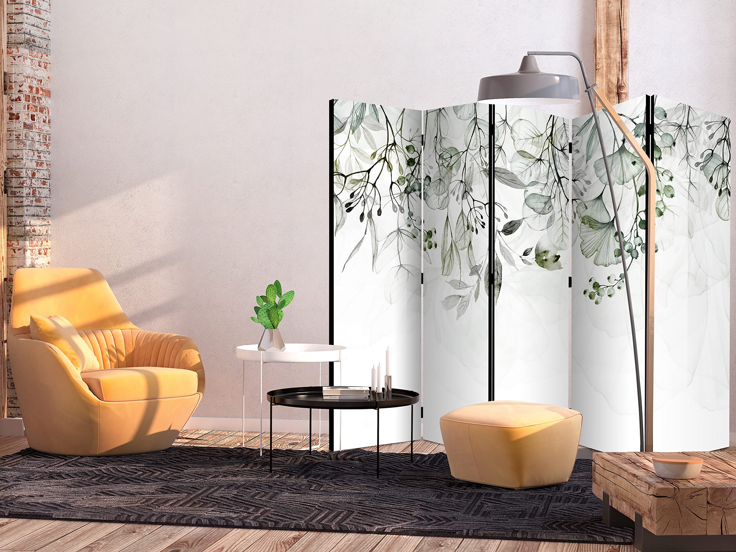 murando - Paravent Décoratif Intérieur à Deux Côtés, Nature, 225x172 cm