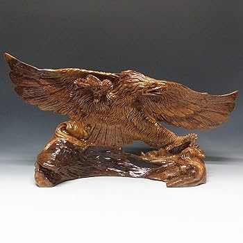 Amazon.co.jp: 木彫りの鷹 置物 両翼幅84cm : ホーム＆キッチン