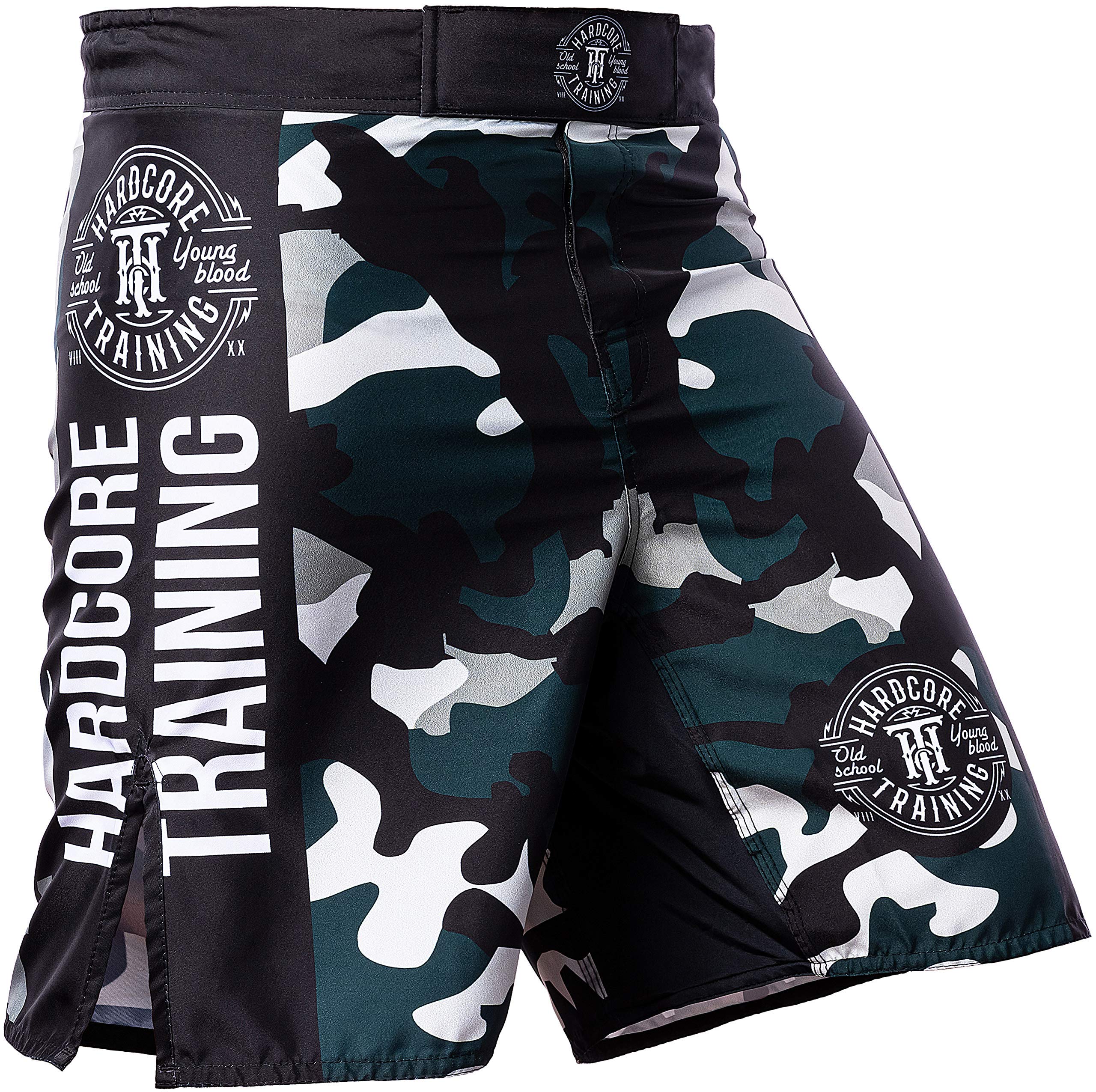 Hardcore Training Fight Shorts Recruit Hombre Pantalones Cortos MMA BJJ Boxeo Grappling Fitness No Gi