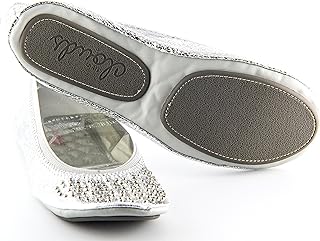 Fit in Clouds Stud Embellished Portable Foldable Ballet Flats with Carry Pouch