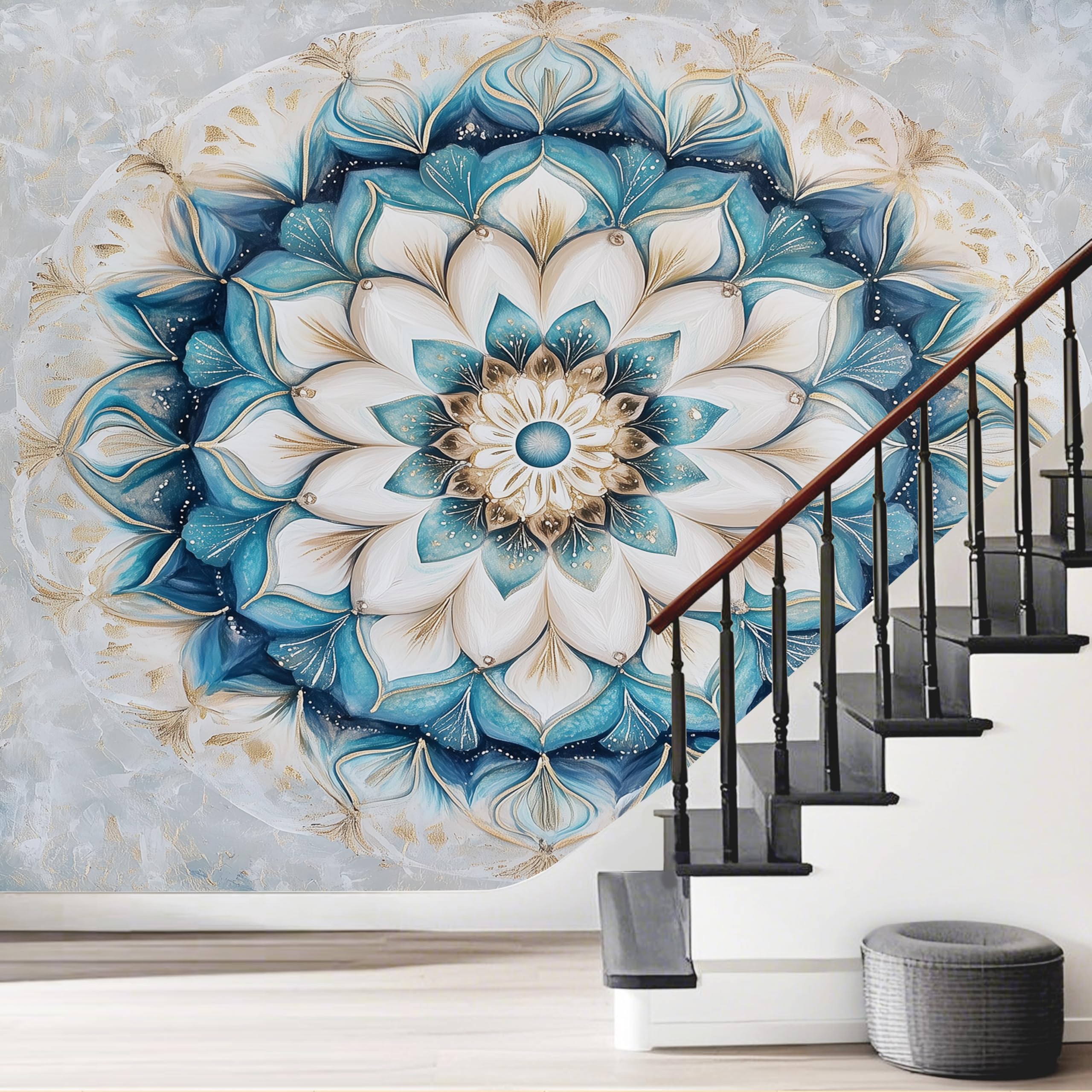 Fdt&-84 - Carta da parati fotografica, motivo mandala floreale, 300 x 210 cm, per soggiorno, camera da letto, corridoio, meditazione, lusso