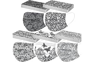 50 Pack Patterned Disposable Face Masks