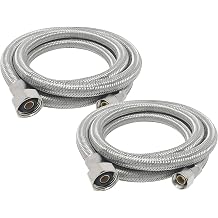 [2-Pack] PROCURU 60" Length x 3/8" Comp x 1/2" FIP Faucet Hose Connector, Stainless Steel Braided Supply Line 9SF60-2P