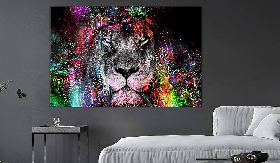 Amazon.co.jp: artgeist Handart キャンバス ウォールアート ライオン