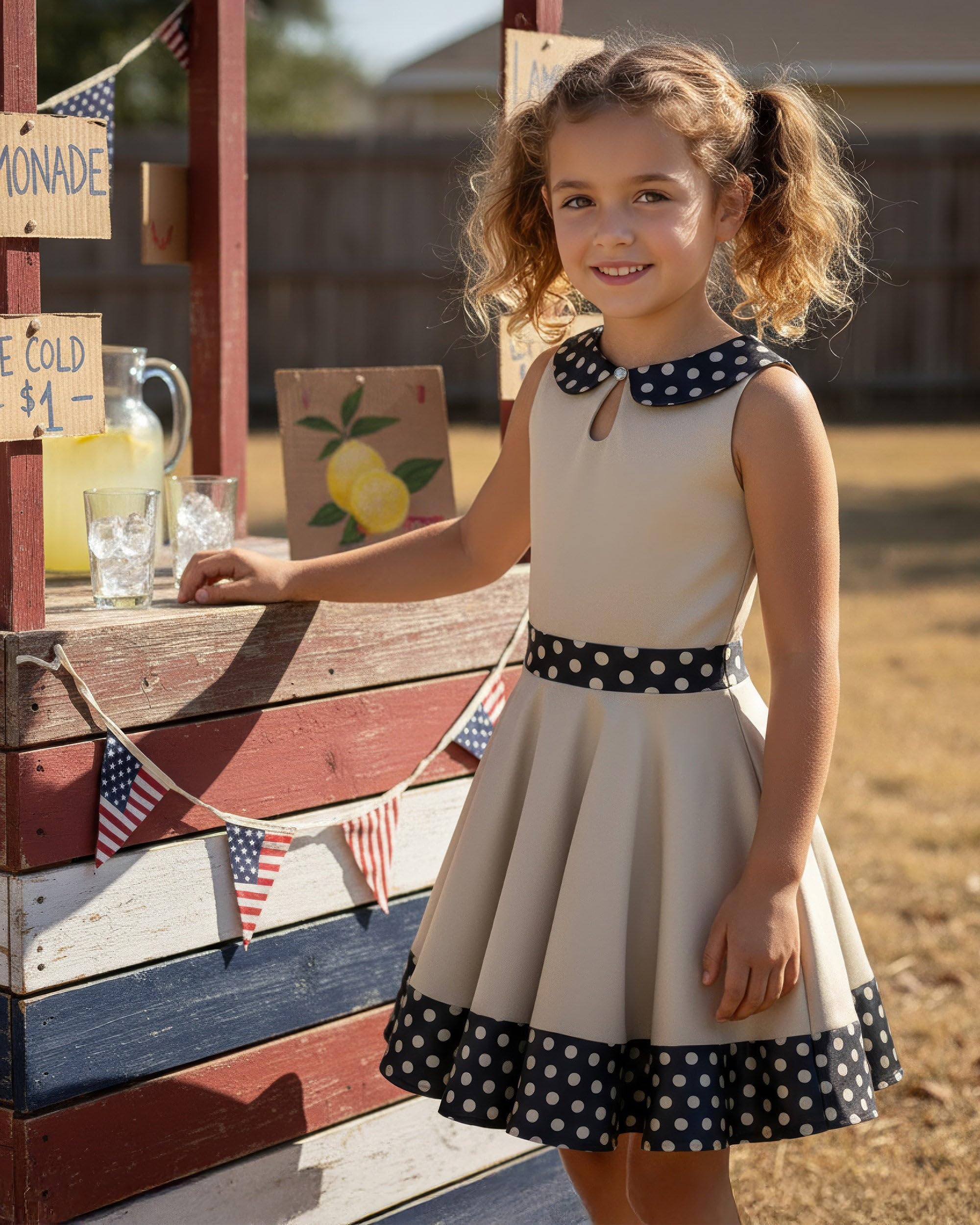 BlackButterfly Enfants Robe Années 50 Vintage à Pois 'Zoey'