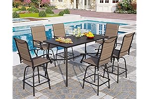 PHI VILLA 7 Piece Patio Bar Dining Set: The Epitome of Outdoor Relaxation