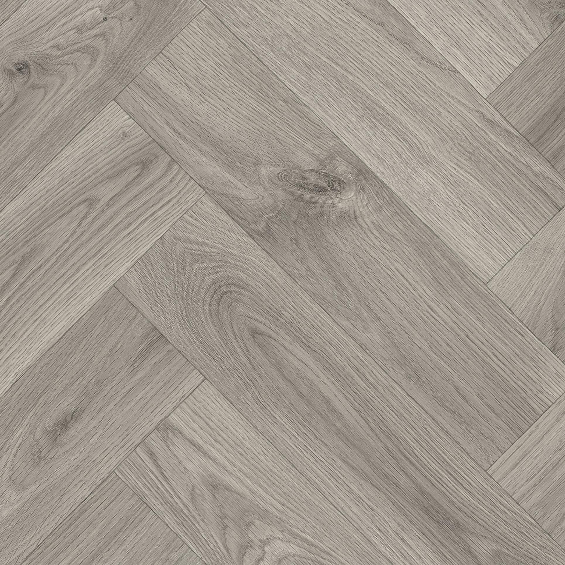 Vinyl Flooring 2.8mm Thick Wood Oak Herringbone Parquet Design Foam Backed Vinyl Flooring Roll | Non-Slip Waterproof Lino Floor | Dining Room, Lounge, Hallway Flooring (Grey Oak, 3m x 5m)