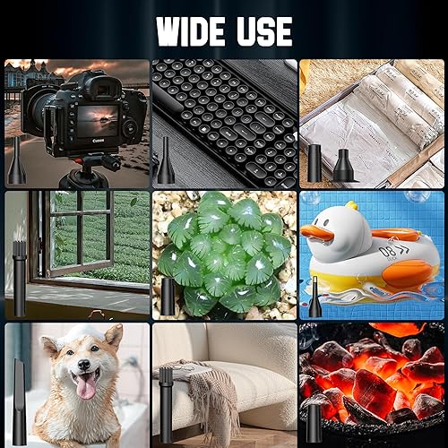 Miniatura 6 de Plumero de aire comprimido 4.0, soplador de aire inalámbrico, plumero de aire eléctrico para limpieza de teclado y PC, kit de limpieza de aire,