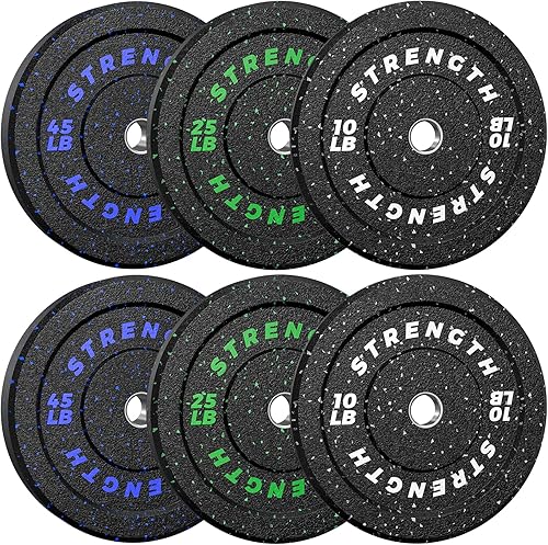 Miniatura 15 de XDDIAS Placas de parachoques de 2 pulgadas, juego de discos de peso olímpicos de goma para entrenamiento de fuerza en el gimnasio en casa, 20-260