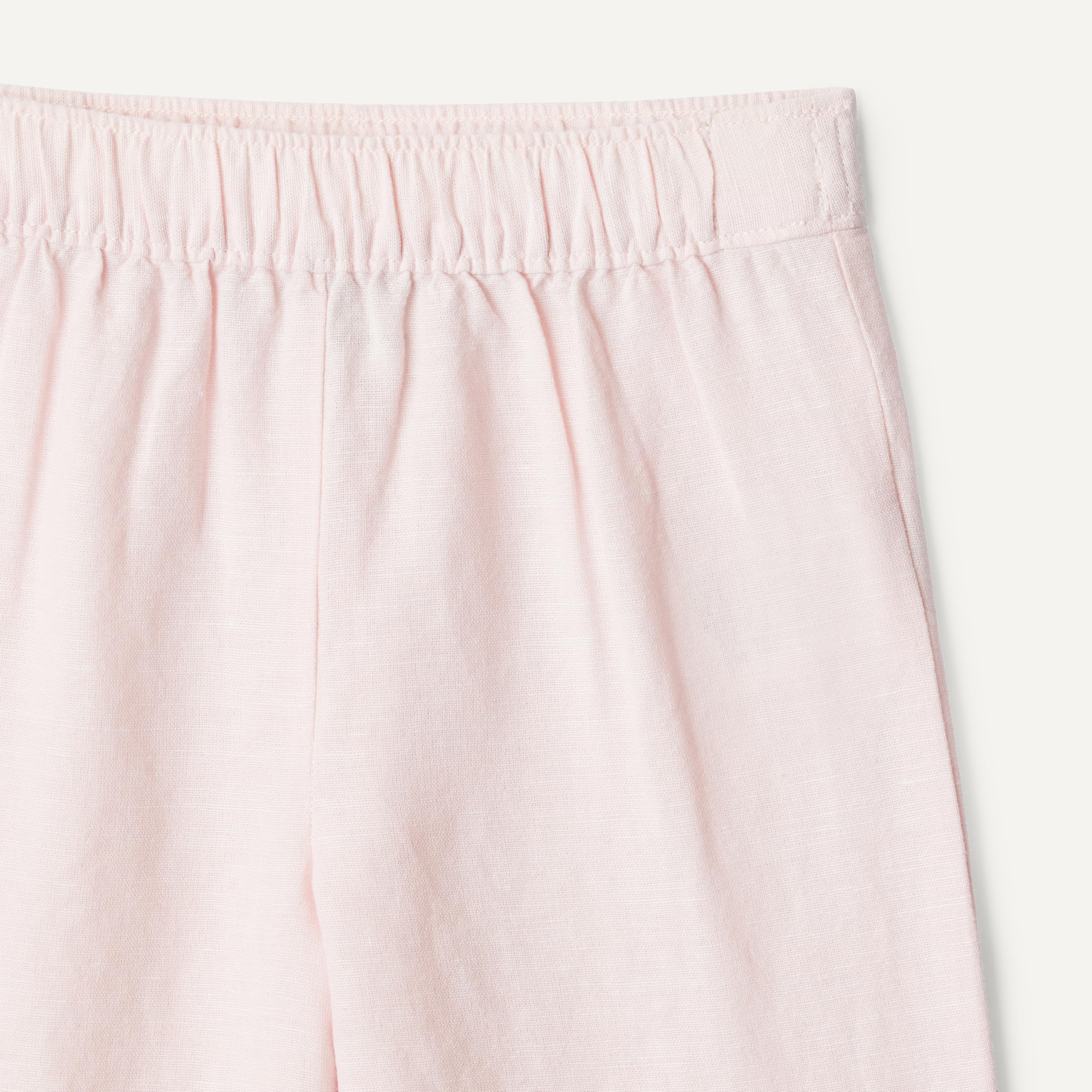 Amazon Essentials x Sofia Grainge Pantalón sin Cordones de Lino y Algodón con Volantes Unisex Bebé
