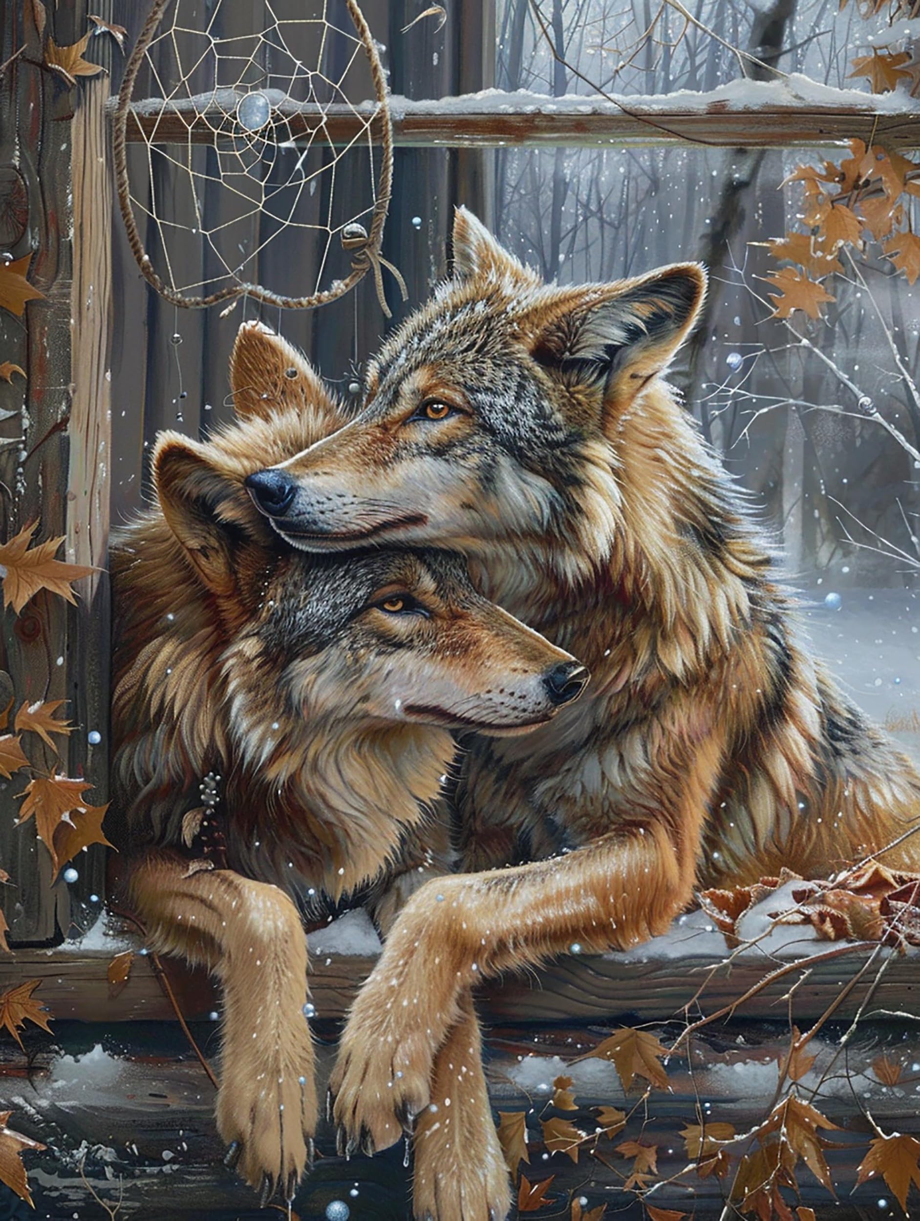 Generisch 5D Weißer Wolf Im Winter Diamant Paintin Produktbild-Vorschau 4