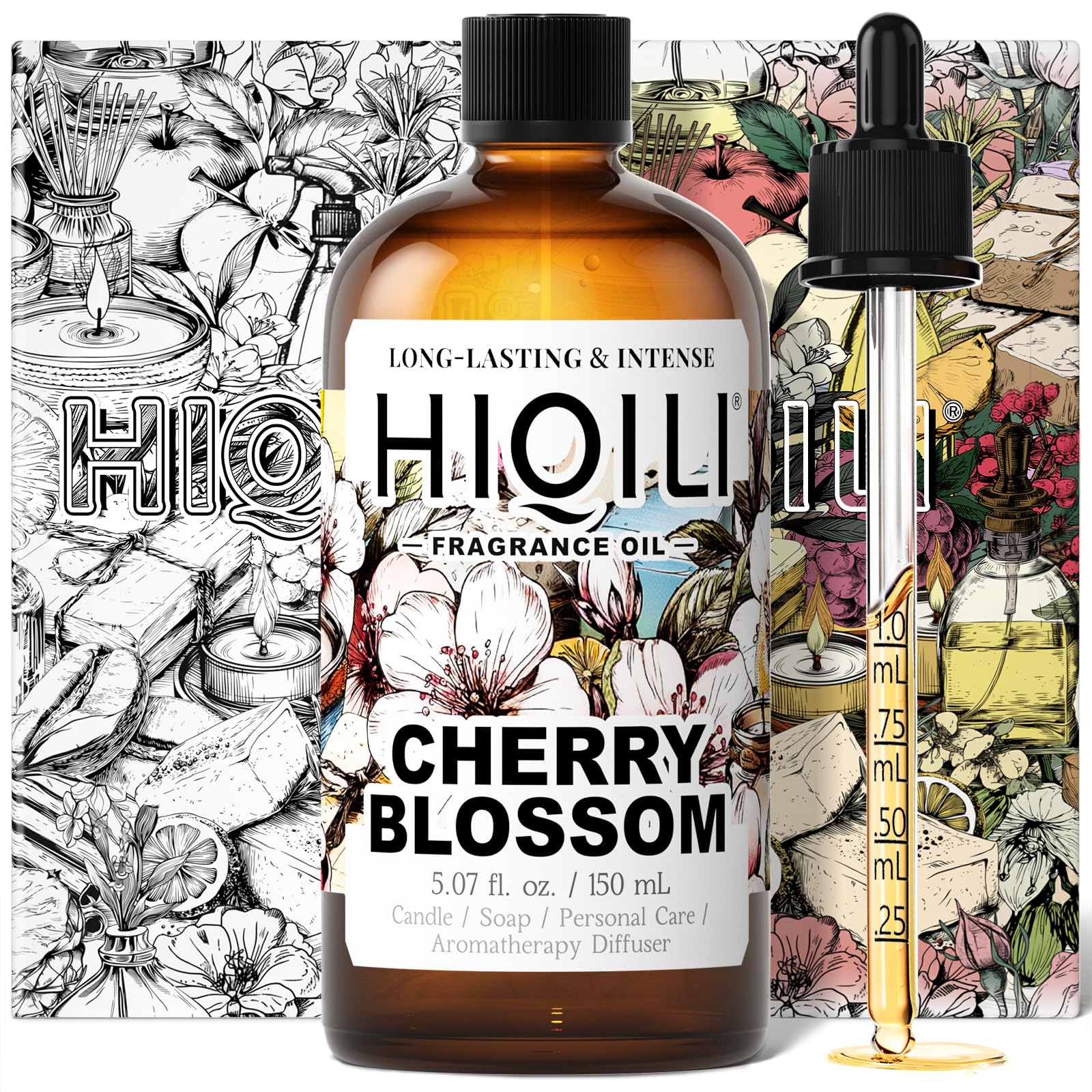 HIQILI Cherry Blossom Fragrance Oil, Floral Perfume Oil - 5.07 Fl Oz