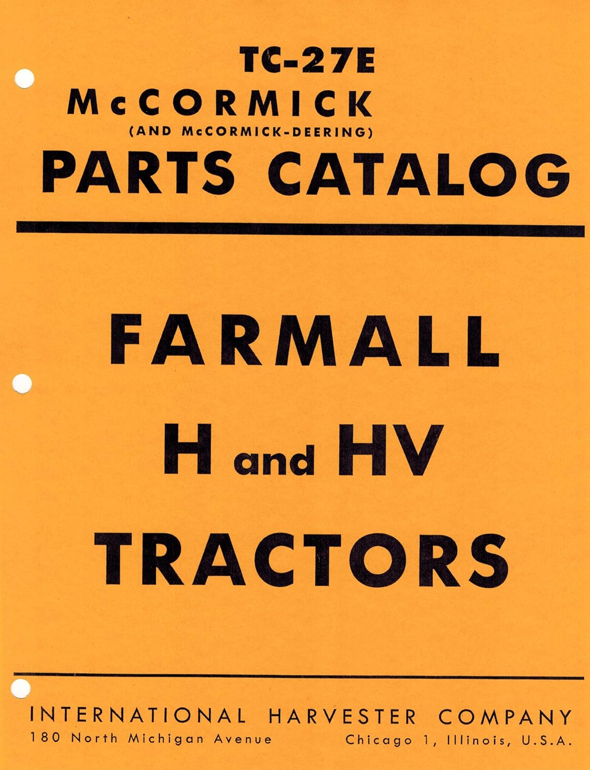 International Farmall H Parts Catalog International Harvester Amazon